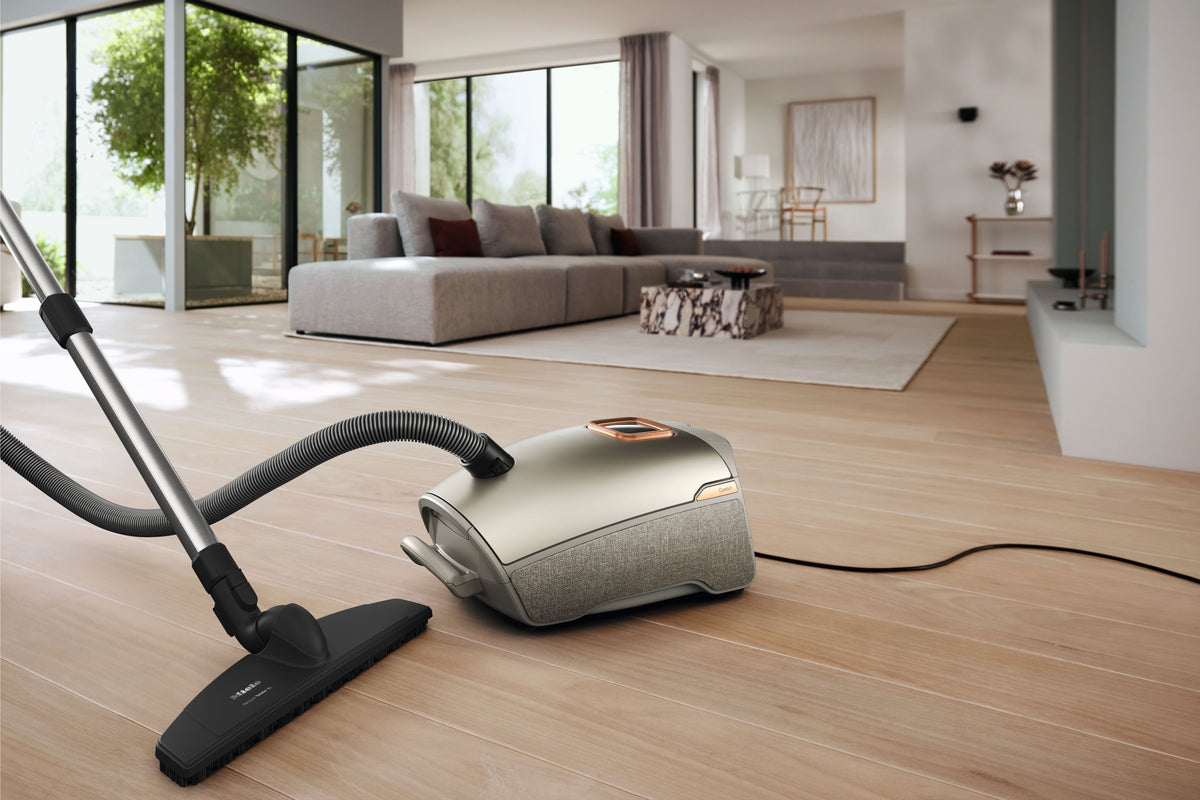 Genuine Miele Parquet Twister XL parquet brush | 7101160 — floorbrush shown attached to a vacuum