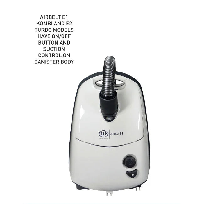 SEBO Airbelt E1 Kombi Canister Vacuum β Quiet Hard Floor Specialist - Avon Vacuums