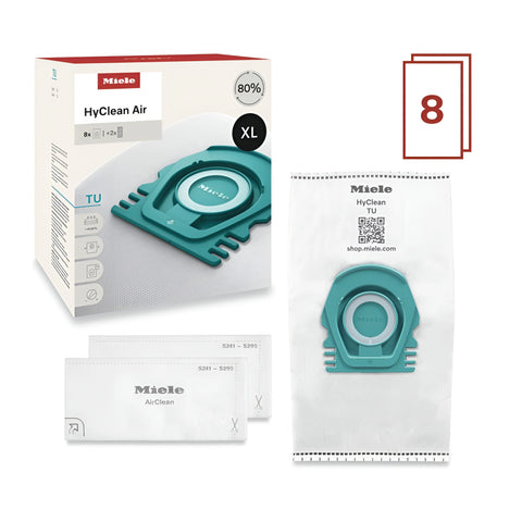Genuine Miele HyClean Air TU XL FilterBags | 8 Bags & 2 Filters - Avon Vacuums