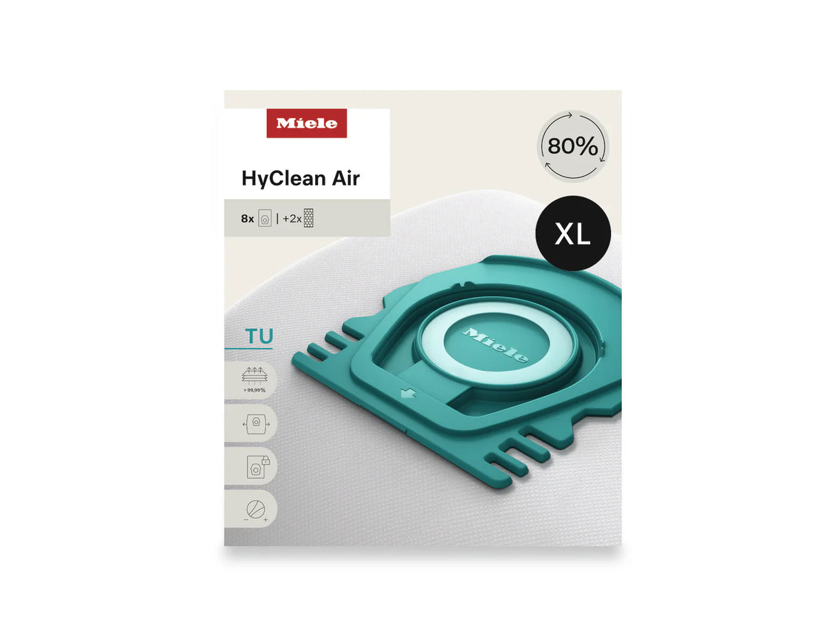 Genuine Miele HyClean Air TU XL FilterBags | 8 Bags & 2 Filters - Avon Vacuums