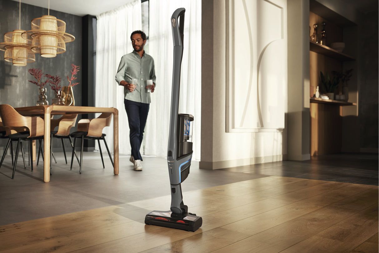 Miele Triflex HX1 Facelift Graphite Grey — self-standing position
