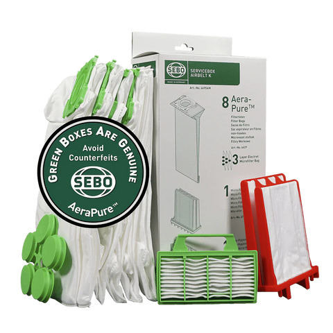 SEBO Airbelt K-Series Service Box (6695AM) | 8 Bags & Filter Set - Avon Vacuums