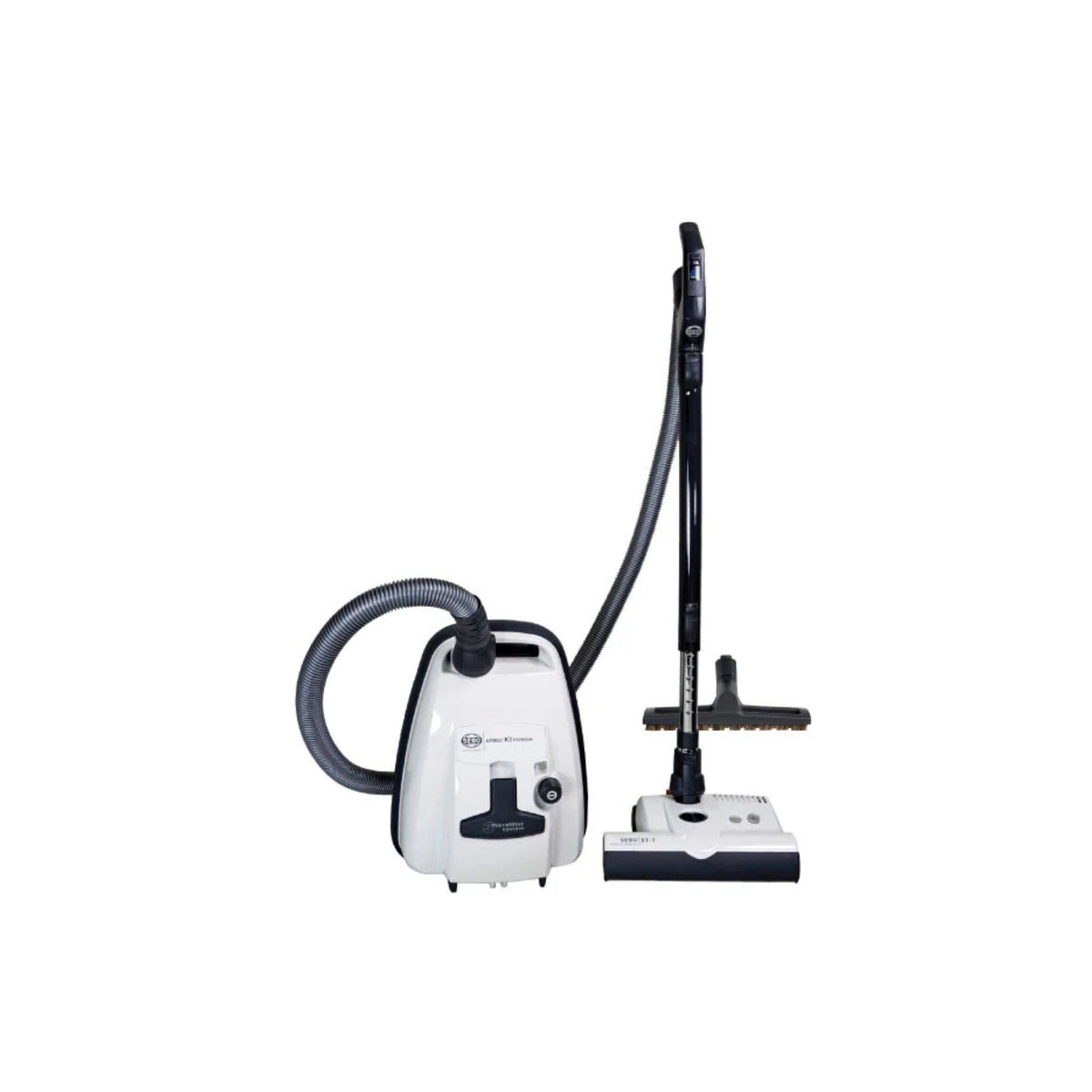 SEBO Airbelt K3 Premium Canister Vacuum with ET-1 Powerhead front view sold at Avon Vacuums