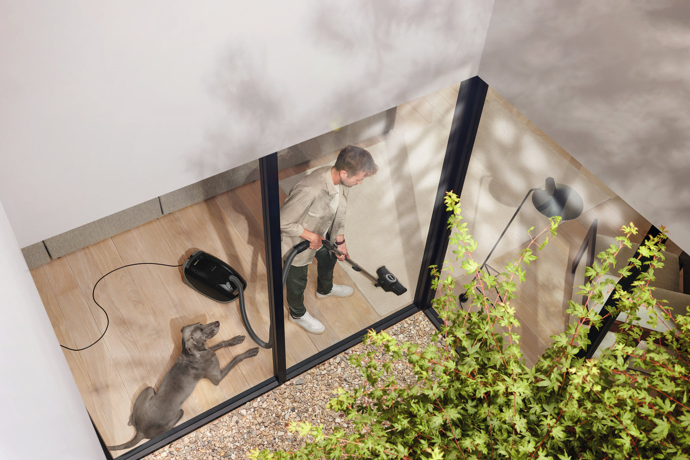 Spring cleaning with the Miele Guard M1 Cat & Dog canister vacuum — sealed AirClean HEPA filtration captures allergens at Avon Vacuums in Avon, CT