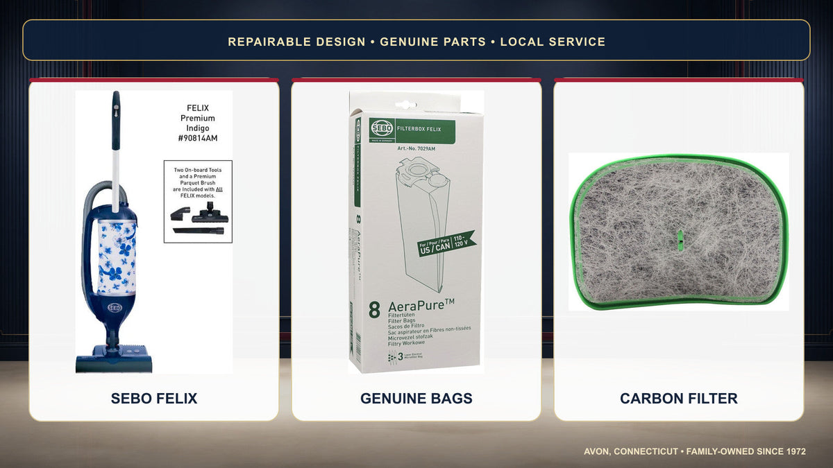 SEBO FELIX Premium with genuine bags and carbon filter comparison for long-term ownership
