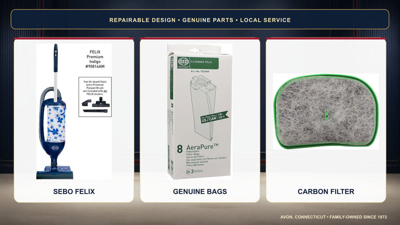 SEBO FELIX Premium with genuine bags and carbon filter comparison for long-term ownership