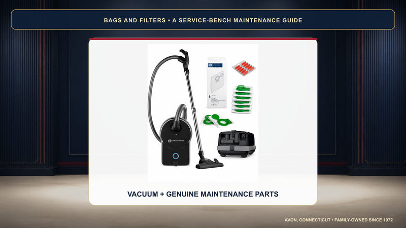 SEBO AIRBELT D4 with genuine vacuum bags and filters maintenance guide