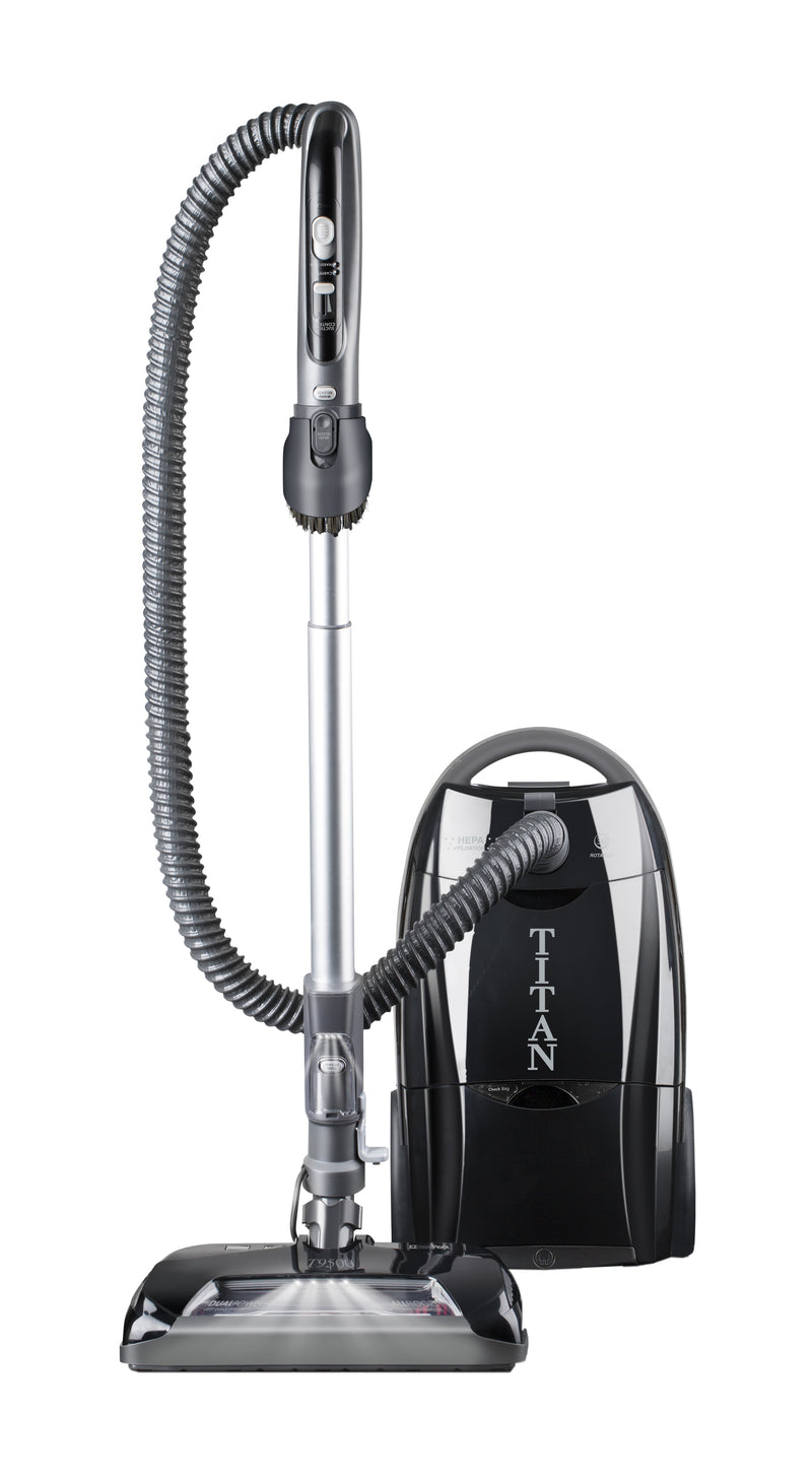 Titan T9500 premium canister vacuum featured in Avon Vacuums Titan canister comparison guide