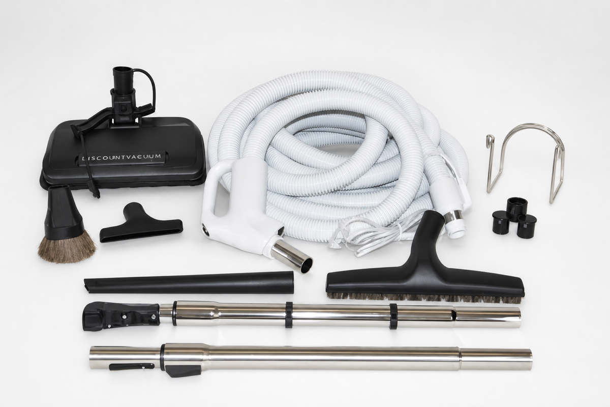Titan T5 Central Vacuum Kit, 35 ft Pigtail Hose and Power Nozzle, SKU 06-4947-93 - Avon Vacuums