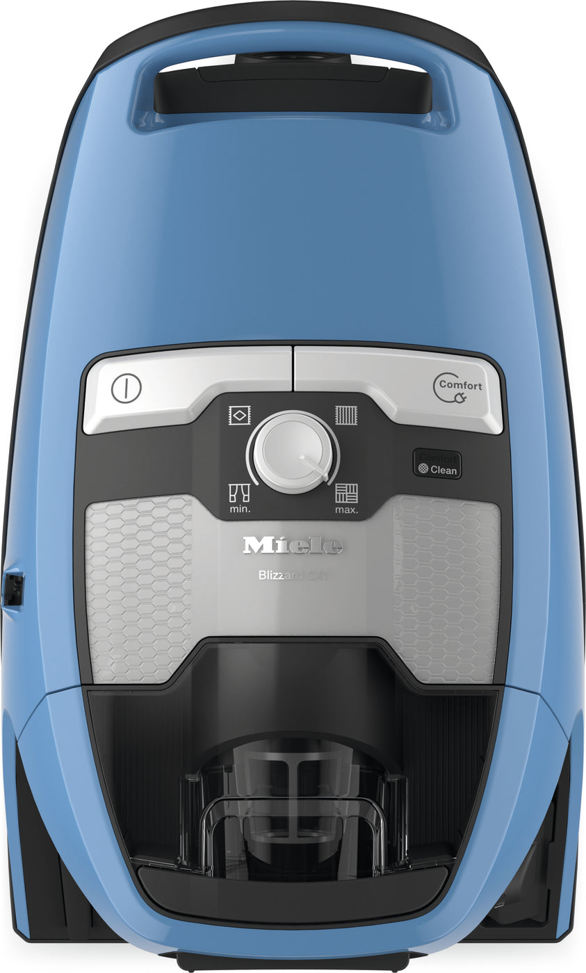 Genuine Miele Blizzard CX1 Turbo Team PowerLine Bagless Canister Vacuum Cleaner - Tech Blue - Avon Vacuums