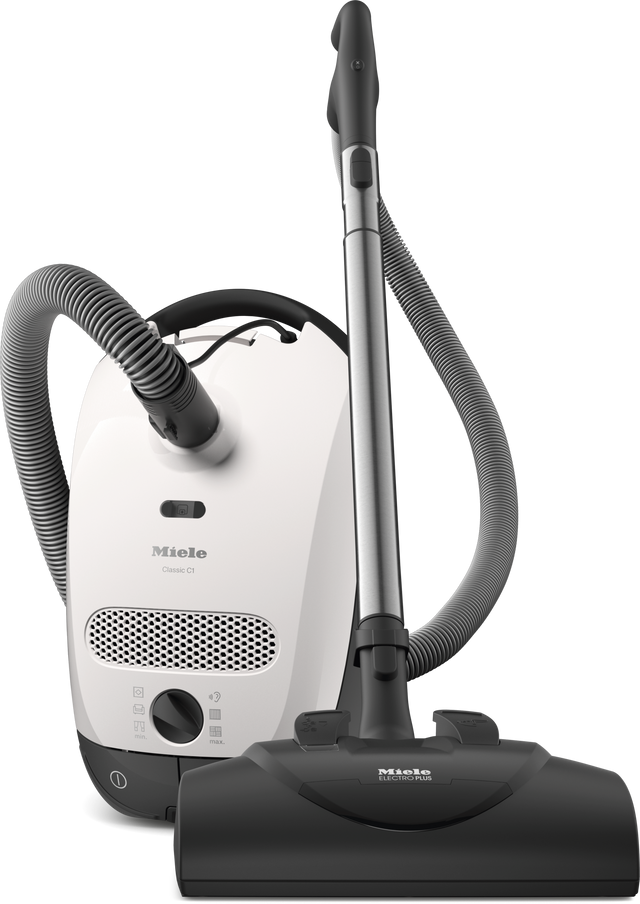Miele Classic C1 Cat and Dog PowerLine canister vacuum in Lotus White