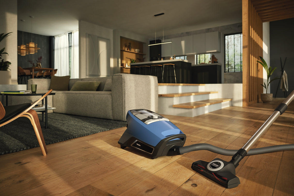 Genuine Miele Blizzard CX1 Turbo Team PowerLine Bagless Canister Vacuum Cleaner - Tech Blue - Avon Vacuums