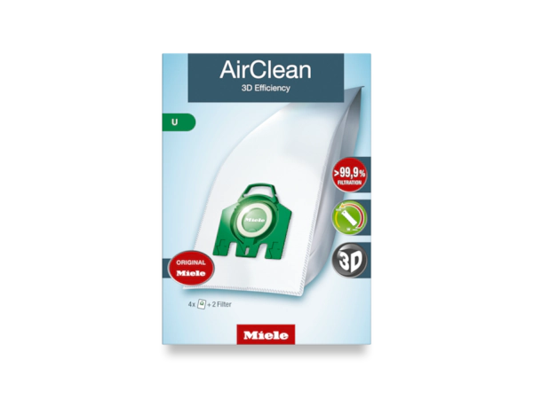 Miele AirClean 3D FilterBags Type U, 4 Pack - Avon Vacuums