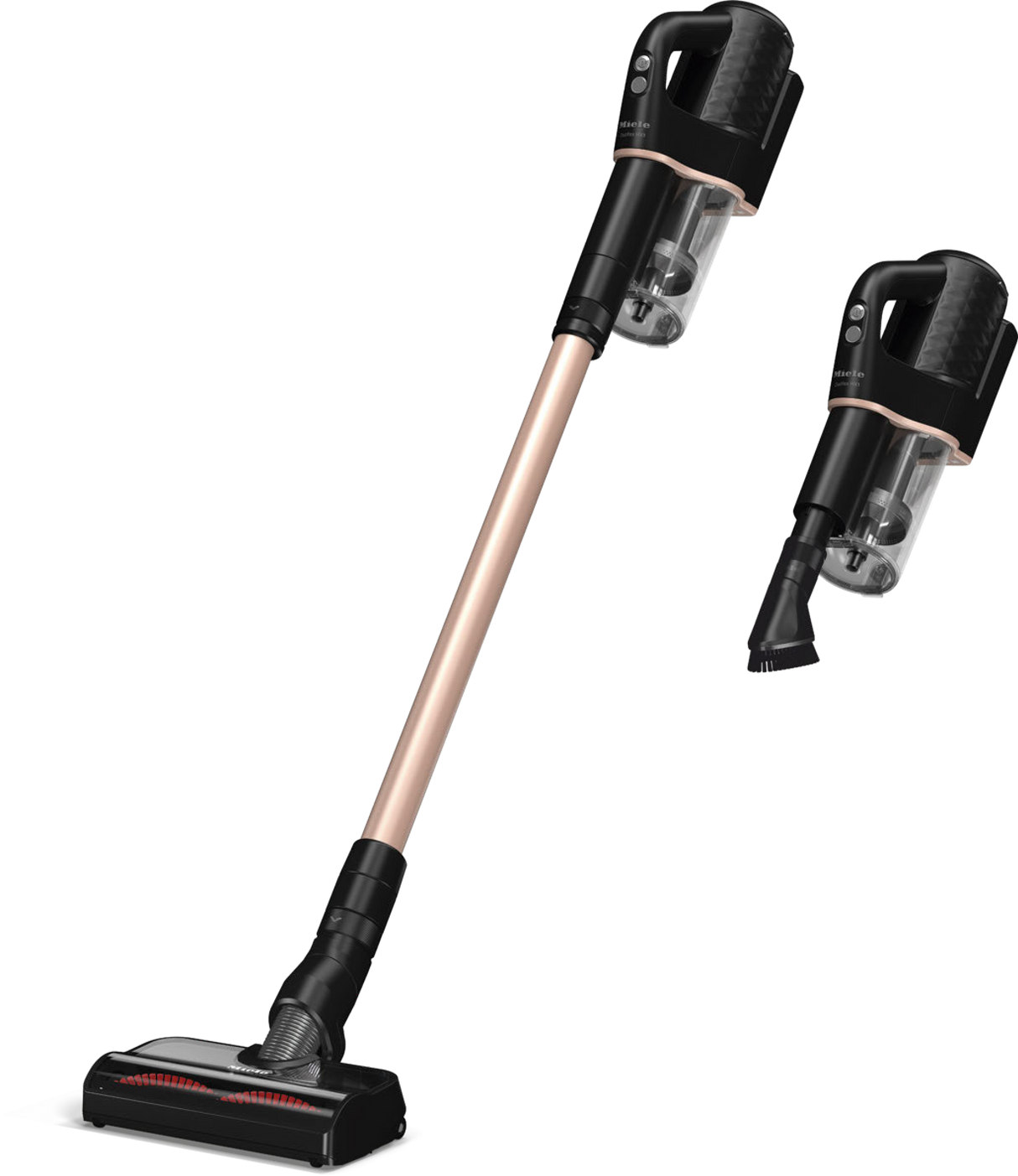 Miele Duoflex HX1 Total Care cordless stick vacuum in Obsidian Black, sold and serviced at Avon Vacuums in Avon, Connecticut