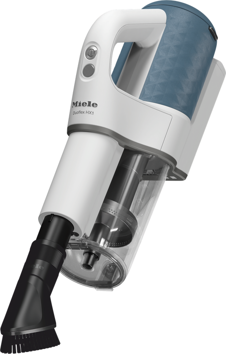 Miele Duoflex HX1 Nordic Blue MultiFloor electrobrush detail, sold and serviced at Avon Vacuums in Avon, Connecticut