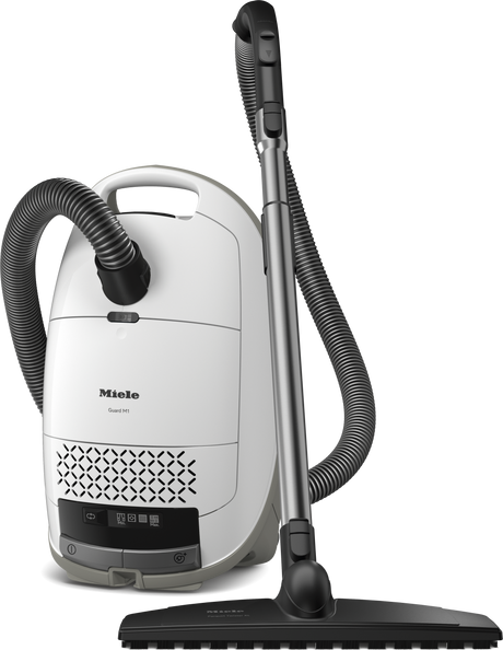 Miele Guard M1 Parquet XL canister vacuum in Brilliant White, sold and serviced at Avon Vacuums in Avon, Connecticut