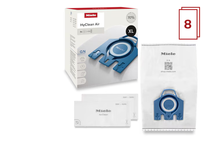 Genuine Miele HyClean Air GN XL Pack | 8 Bags & 2 Filters - Avon Vacuums