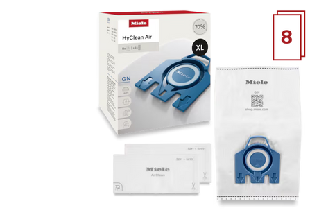Genuine Miele HyClean Air GN XL Pack | 8 Bags & 2 Filters - Avon Vacuums