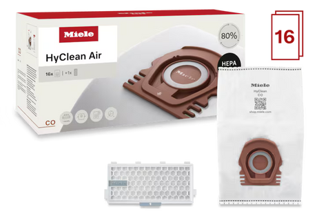 Genuine Miele HyClean Air CO Allergy 16 Performance Pack | 16 Bags & 1 HEPA Filter - Avon Vacuums