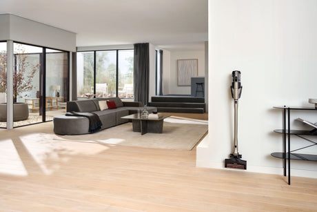 Miele Triflex HX3 Plus Titanium Pearl — freestanding storage in a living room