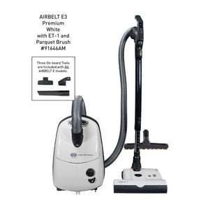 SEBO AIRBELT E3 Premium Canister Vacuum with Dual-Control Handle, ET-1 and Parquet Brush - Avon Vacuums