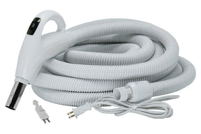 Plastiflex ValuFlex dual-voltage electric central vacuum hose (grey), 30' with pigtail cord end | Avon Vacuums CT