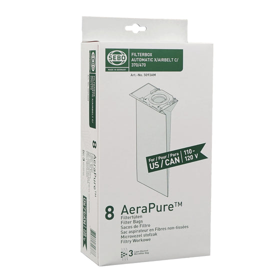 SEBO 5093AM Filterbox of genuine AeraPure vacuum bags at Avon Vacuums in Avon CT