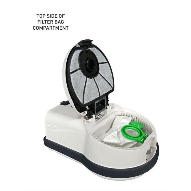 SEBO AIRBELT D4 Premium Canister Vacuum with Dual-Control Handle, ET-1 and Parquet Brush – White