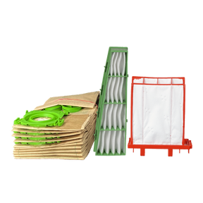 SEBO 6198AM Service Box C with paper filter bags, green microfilter and red-framed exhaust filter