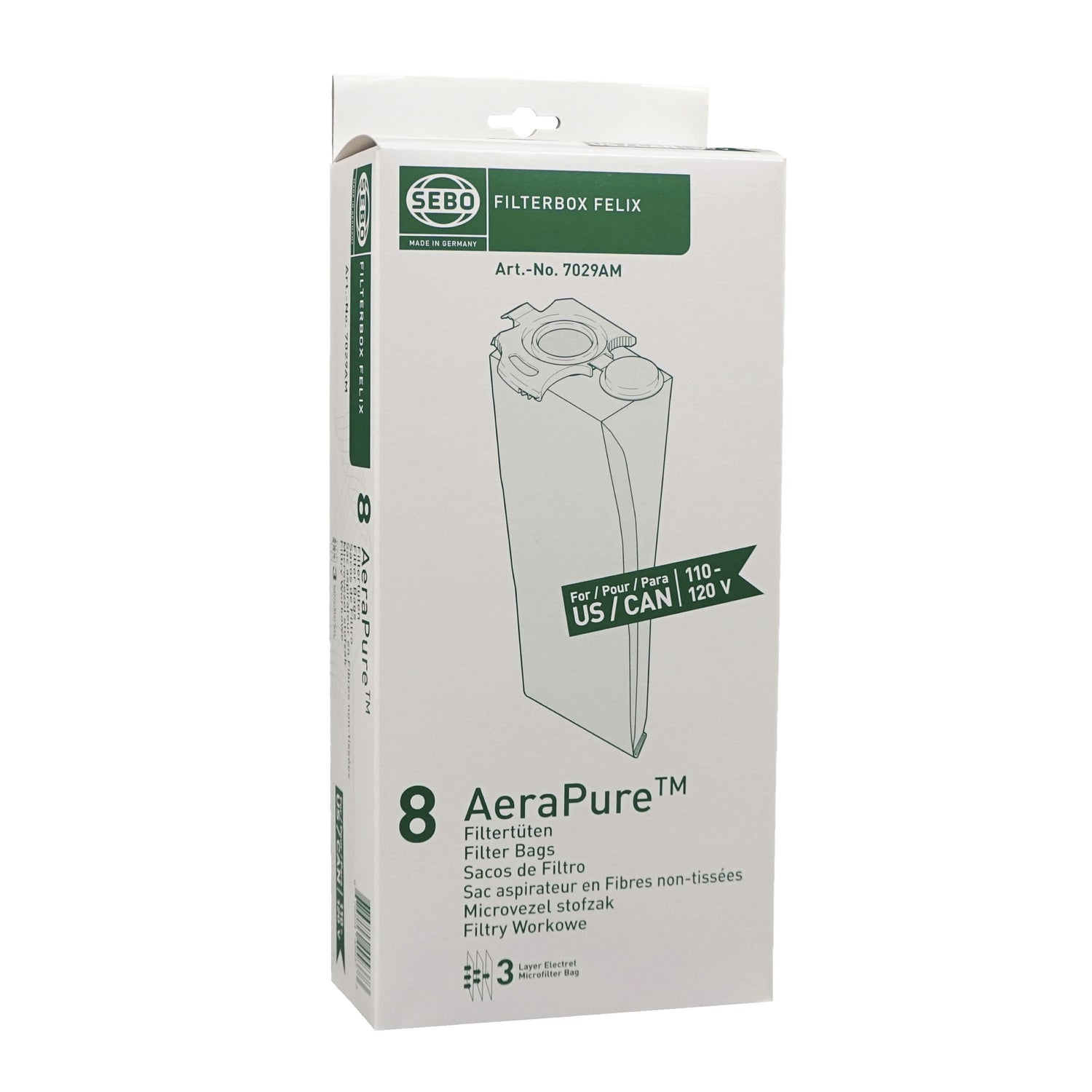 SEBO 7029ER Filterbox (8 Bags) for Felix & Dart Series - Avon Vacuums