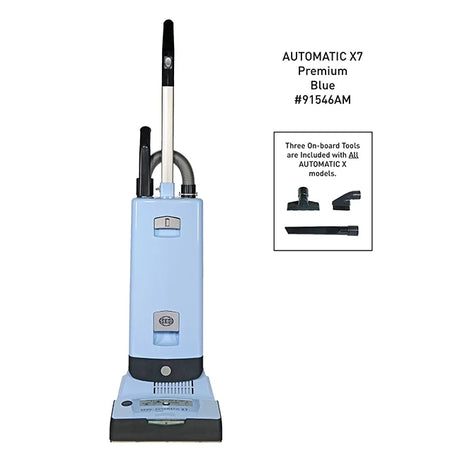 Blue automatic floor cleaning machine with text on a white background