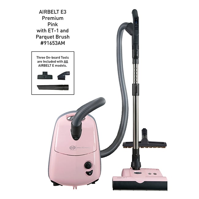 SEBO AIRBELT E3 Premium Canister Vacuum with Dual-Control Handle, ET-1 and Parquet Brush