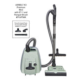 SEBO AIRBELT K3 Premium Canister Vacuum with Dual-Control Handle, ET-1 and Parquet Brush