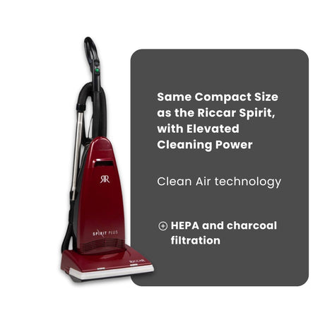 Riccar Spirit Plus Upright Vacuum R21Plus: HEPA Cleaner with LED - Avon Vacuums