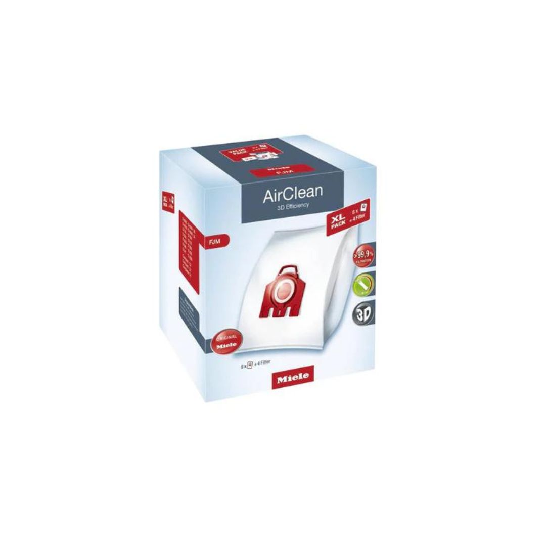 Miele XL-Pack AirClean 3D FJM Dustbags: 8 Bags + 4 Filters - Avon Vacuums