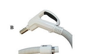 PSW35D 35 ft direct-connect central vacuum hose close-up for white SEBO ET-1 attachment kit | Avon Vacuums CT