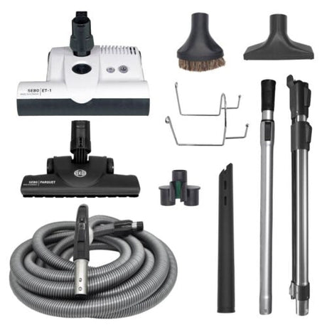 Sebo 35FT Premium Central Vacuum Kit With White ET-1 Power Head - Avon Vacuums