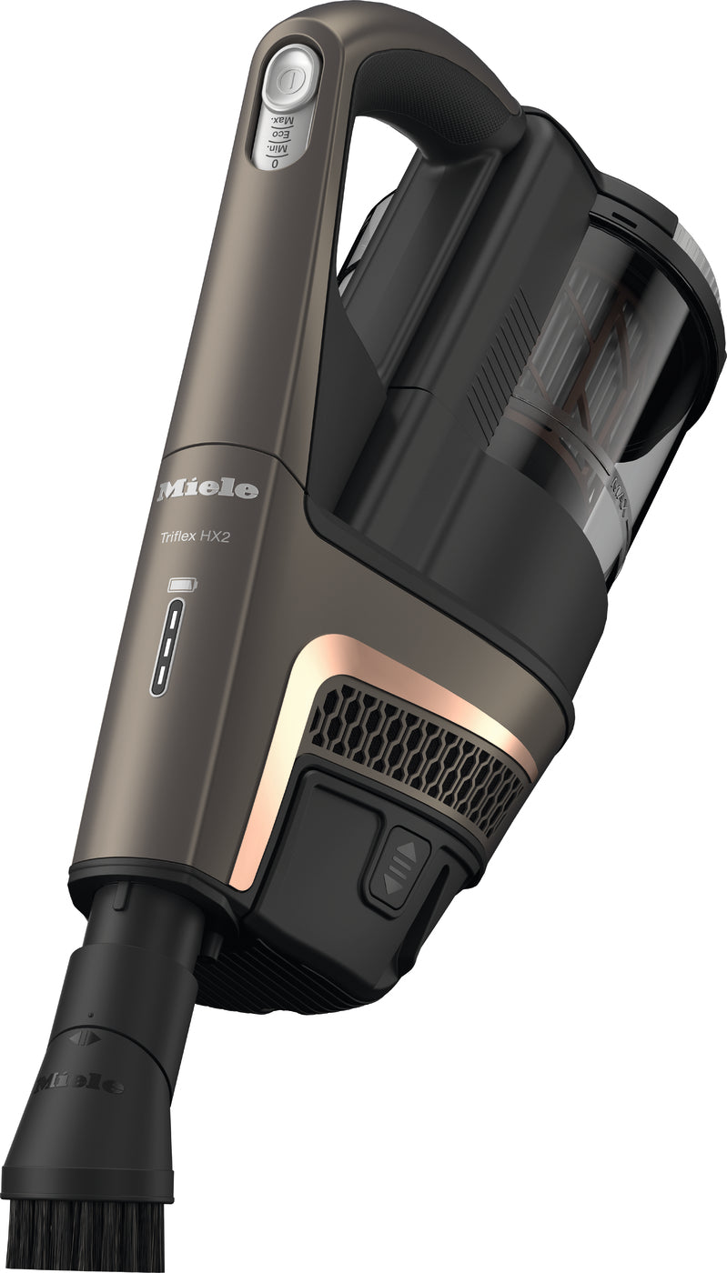 Miele Triflex HX2 Pro Infinity Grey — dual battery and charging dock