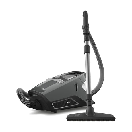 Miele Blizzard CX1 Pure Suction Bagless Canister Vacuum — Graphite Grey — full vacuum with included floorhead