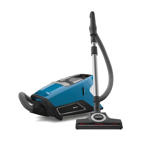 Miele Blizzard CX1 Turbo Team Bagless Canister Vacuum — Tech Blue — full vacuum with included floorhead
