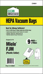 Clean Obsessed Miele FJM HEPA Bags + 2 Filters, 9 Pack, SKU CH601