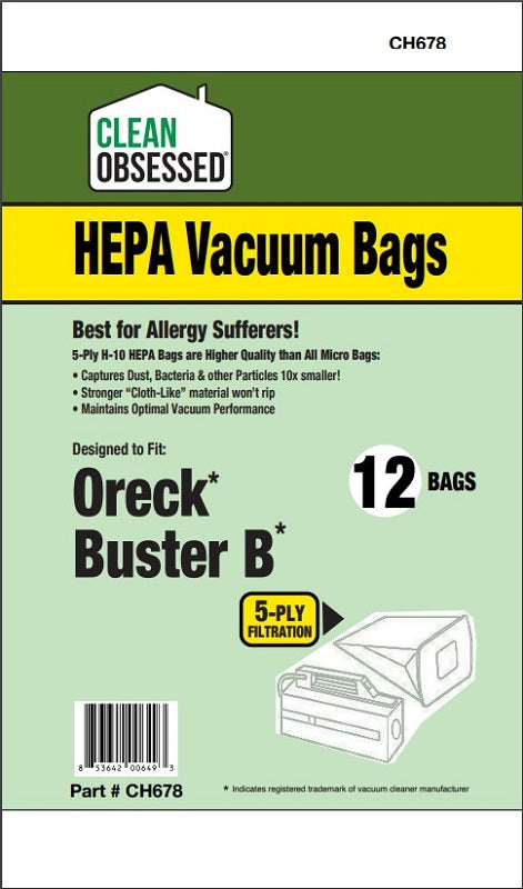 Clean Obsessed Oreck Buster B HEPA Bags product photo from Avon Vacuums