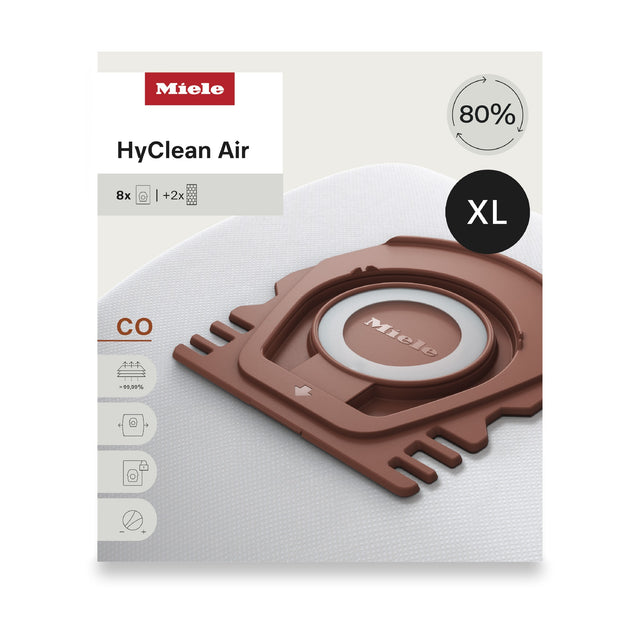 Genuine Miele HyClean Air CO XL Pack | 8 Bags & 2 Filters product photo from Avon Vacuums
