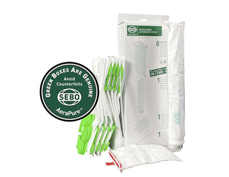 SEBO 51828ER X7 X8 Service Box - Bags Filters Strip - Avon Vacuums