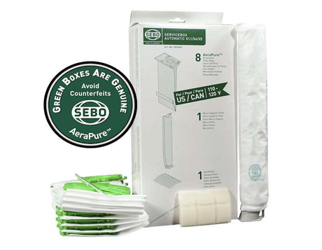 SEBO 5828ER X Series Service Box - Bags, Filters, Sealing Strip - Avon Vacuums