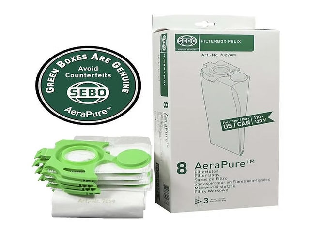 SEBO 7029ER Felix Filter Bags - 8 Pack - Avon Vacuums