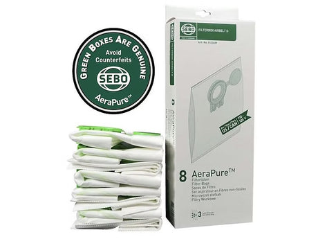 SEBO 8120AM Filter Bag Box for Airbelt D Series - 8 Pack - Avon Vacuums
