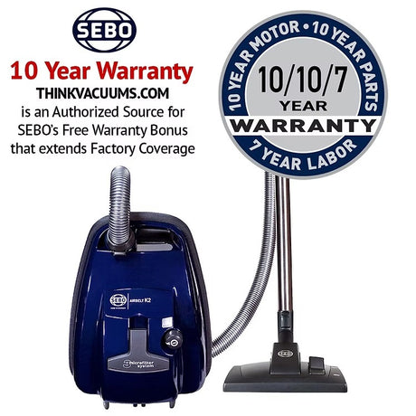 SEBO K2 Kombi Canister Vacuum - German Quiet Versatile Clean - Avon Vacuums