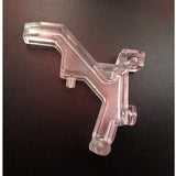 Clear plastic interlock for a Miele SEB236 power nozzle, showing the mounting arm