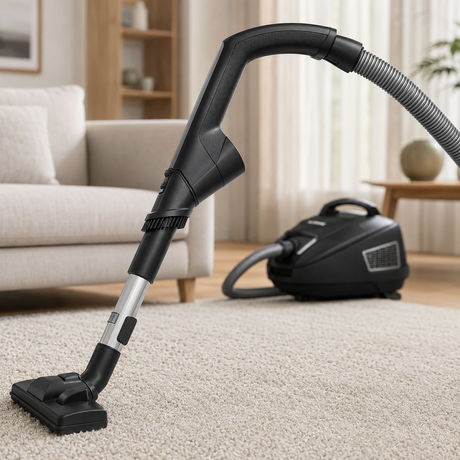 Genuine Miele EFS Tubular Handle | Conical Suction Hose Replacement shown in a realistic home or maintenance setting